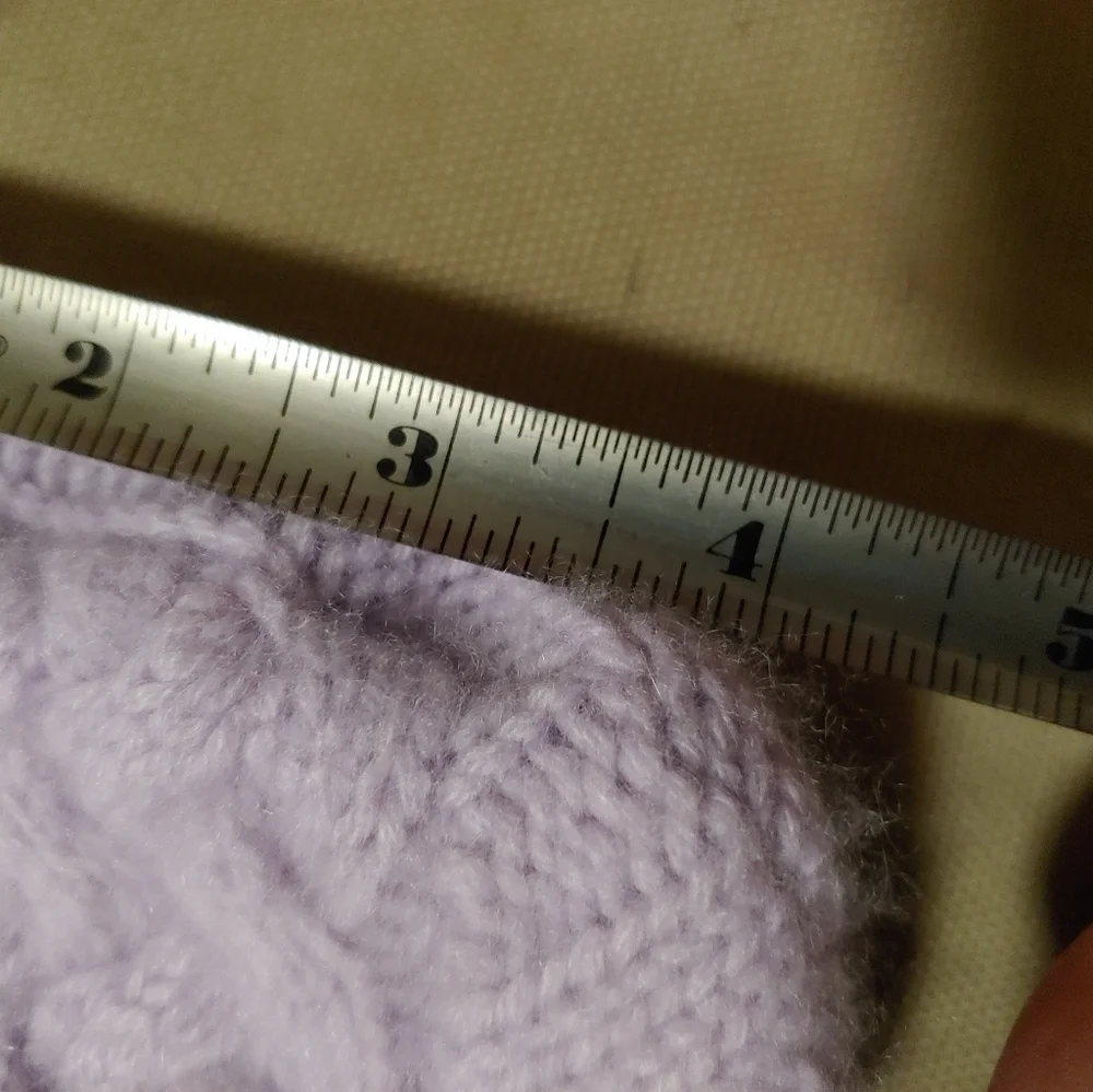 Vintage Cashmere‎ Mittens Gloves Knit Purple Lavender Fringe Boho Scandi Girl